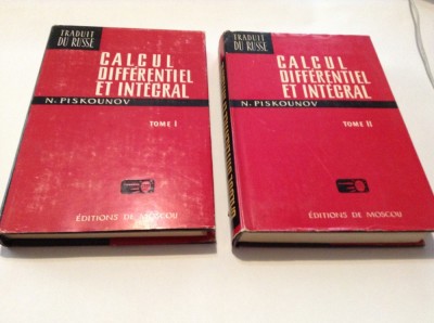 CALCUL DIFFERENTIEL ET INTEGRAL N.PISKOUNOV -2 VOL -RF14/0 foto