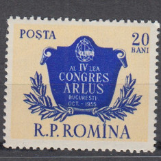 ROMANIA 1955 LP 397 AL IV-LEA CONGRES ARLUS SERIE MNH
