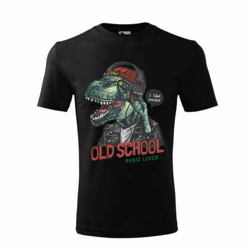 Tricou Personalizat Old School Music Lover cu Dinozaur - Design Retro si Cool