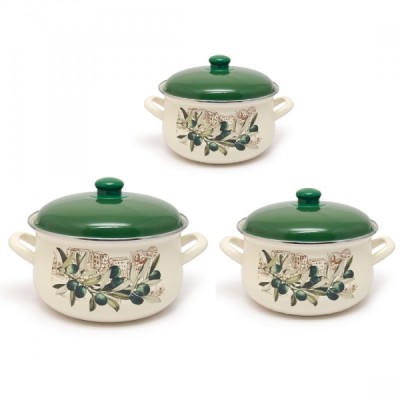 Set 6 piese Cratite Emailate cu Capace Savasan 3.8-6l model Maslin foto