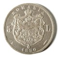 5 LEI 1880 SEMNATURA GRAVORULUI PE CERC ARGINT, Europa