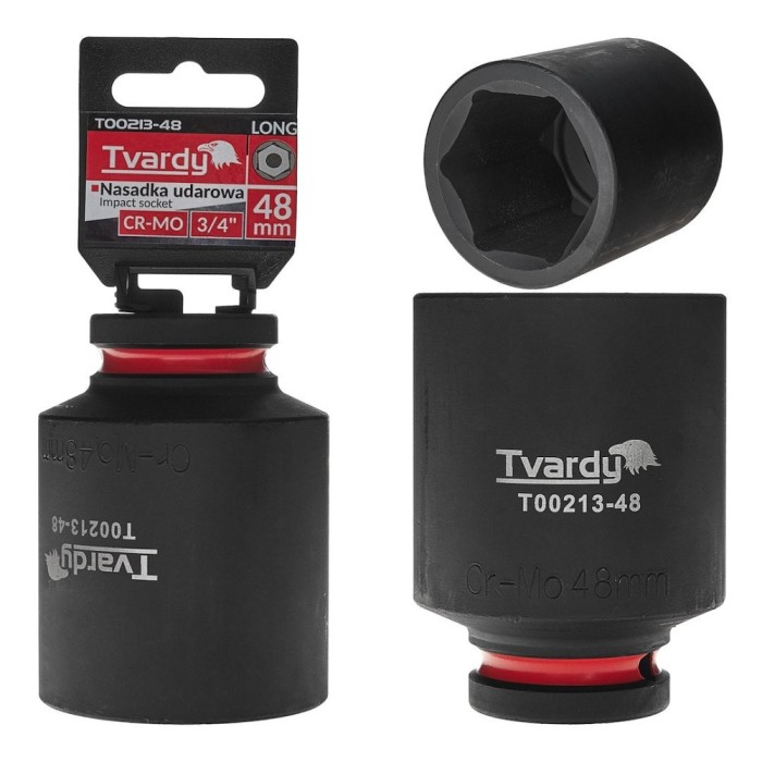 Cheie tubulara de impact in 6 puncte 3 / 4&quot;, 48 mm, Cr-Mo, Tvardy T00213-48