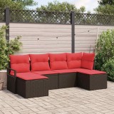 vidaXL Set Canapea 6 piese Poliratan Maro Modular pentru Gradina Exterior Confortabil 230x117x85 cm