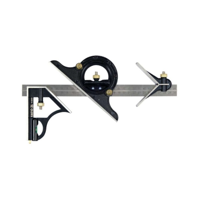 YATO Raportor tip rigla din inox, multifunctional, 300 mm