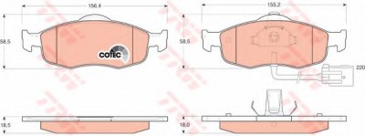 Set placute frana,frana disc FORD MONDEO II (BAP) (1996 - 2000) TRW GDB1108 foto