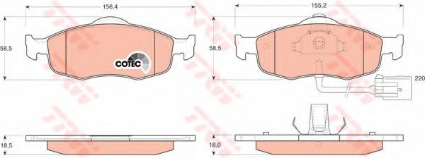Set placute frana,frana disc FORD MONDEO II (BAP) (1996 - 2000) TRW GDB1108