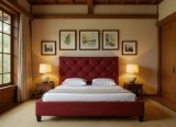 Pat Hypnotic 160x200 cm Tapitat Catifea Burgundy Somiera Inclusa (cod ML 1705-11)