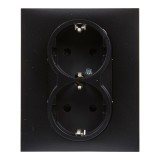 Priza Schuko Dubla Legrand New Suno cu Rama Inclusa - Negru
