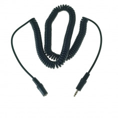Cablu prelungitor audio, 5m, spiralat, jack 3.5mm tata-mama, Xtreme 01404, negru