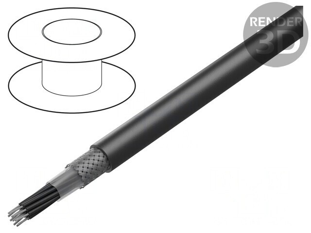 Cablu HELUTHERM&reg; 145 MULTI 12x0,75mm2 PO Negru