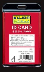 Suport Pp-pvc Rigid, Pentru Id Carduri, 85 X 54mm, Orizontal, Kejea - Rosu foto