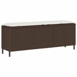 Banca gradina Gossi maro 110cm, poliratan cu perna inclusa. Banca exterior otel, rezistenta UV, sarcina 110kg