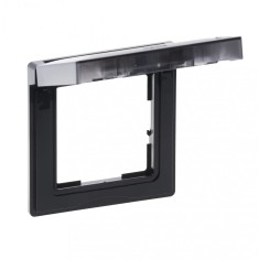 Rama ornament 1 post cu capac IP44 Legrand Suno negru 721444