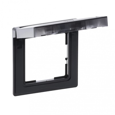 Rama ornament 1 post cu capac IP44 Legrand Suno negru 721444 foto