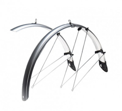 Set aparatori noroi fata/spate bicicleta 26&amp;quot;, latime 53 mm, culoare argintiu, ma PB Cod:AWR2160 foto