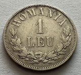 1 Leu 1873 Argint, Carol 1, Romania, &quot;L&quot; de la LEU intrerupt, RARA!