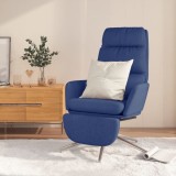 VidaXL Scaun de relaxare cu taburet, albastru, catifea