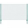 VidaXL Gard din plasă de s&acirc;rmă cu st&acirc;lpi, verde, 25 x 1,5 m, oțel 144611
