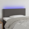 VidaXL Tăblie de pat cu LED, gri, 100x5x78/88 cm, piele ecologică 3121560