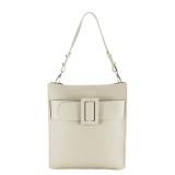 Geanta crem din piele naturala cu borseta detasabila 8929 124