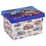 Cutie de depozitare cu capac, 17L, Multicolor, Model Mașini, CMCLASS