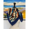Batic din Mătase Naturală 100% Albastru 90x90 cm - Made in Italy