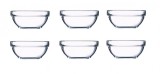 Set 6 boluri pentru servire, Sticla, Transparent,14 cm, 620 ml