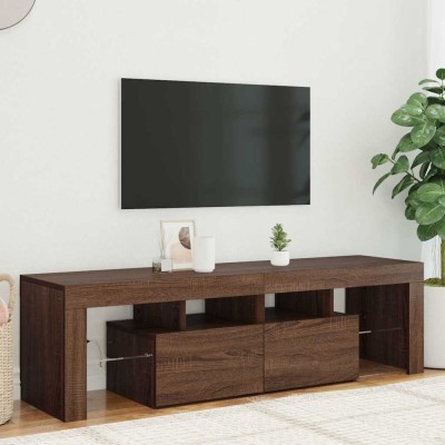 vidaXL Comodă TV cu lumini LED, stejar maro, 140x36,5x40 cm 822643 foto