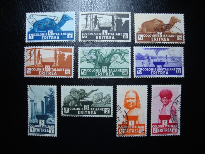 ERITREEA ITALIANA 1933 SERIE MOTIVE LOCALE