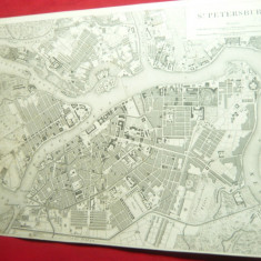 Harta St. Petersburg 1812 - facsimil vechi ,dim.= 20,5x14,7 cm