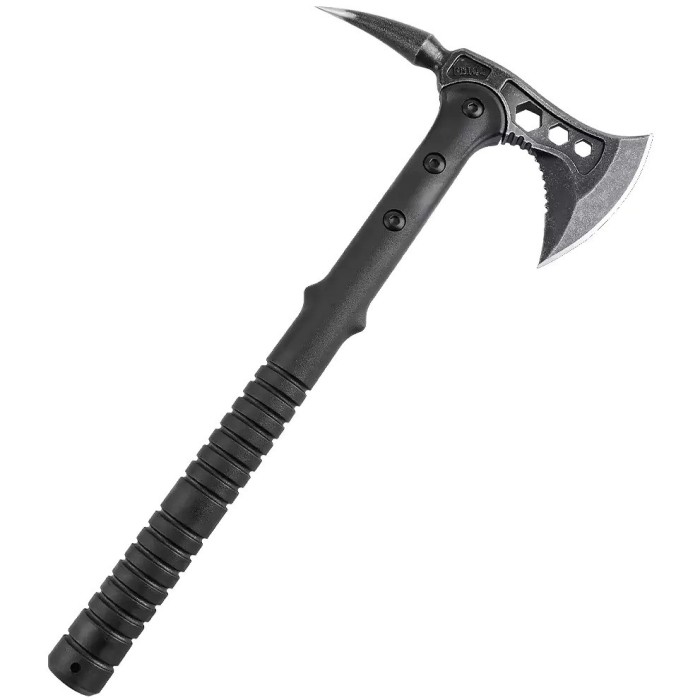 Topor tactic Foxter pentru camping si drumetii, 40 cm, husa lama
