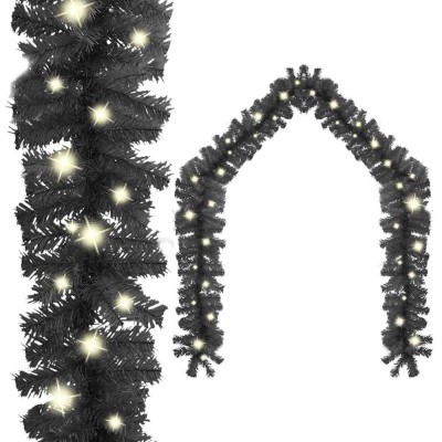 Ghirlandă de Crăciun cu lumini LED, negru, 10 m foto