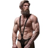 FETISH SUBMISSIVE ATTITUDE - MEN&#039;S V-SHAPED ECO-LEATHER HARNESS
