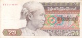 Bancnota Myanmar/Burma 75 Kyats 1987, Stare VF+, Asia
