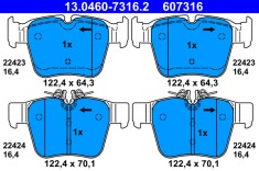ATE 13.0460-7316.2 set placute frana,frana disc foto