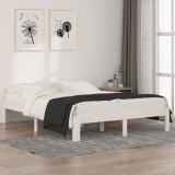 VidaXL Cadru de pat King Size, alb, 150x200 cm, lemn masiv