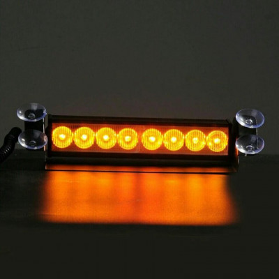 Lampa stroboscopica LED, montaj in parbriz, 8W, culoare Orange AVX-T091019-4 foto