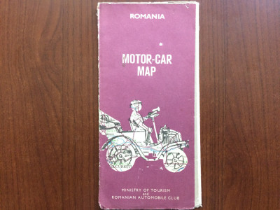 motor car map eng romania harta ACR ministerul turismului publiturism 1976 RSR foto