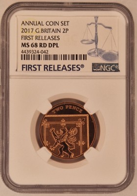 Marea Britanie United Kingdom 2 pence 2017 MS68RD DPL KM#1333 foto
