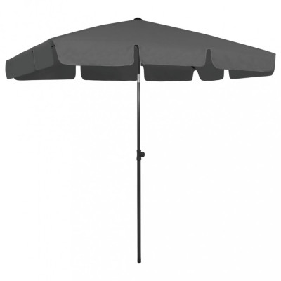 Umbrelă de plajă, antracit, 200x125 cm foto