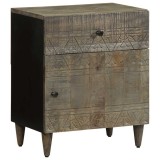 vidaXL Noptiera gri deschis 50x33x60 cm lemn masiv de mango 4017800