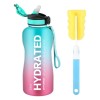 Set 2 piese sticla pentru apa si o perie de curatare Myforest, 10.9 x 29.9 cm, 2.2 l, multicolor