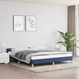 Cadru de pat cu tăblie fără saltea, albastru, 180x200cm, textil