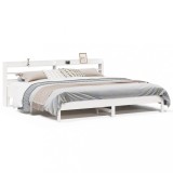 Cumpara ieftin Cadru de pat fara saltea, alb, 200x200 cm, lemn masiv pin