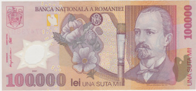 ROMANIA 100000 LEI 2001 aXF foto