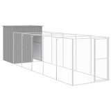 Cumpara ieftin Cusca de caine &amp; tarc gri deschis 165x659x181cm otel galvanizat