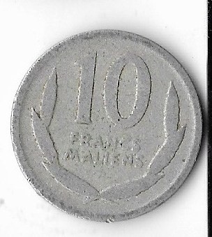 Moneda 10 francs 1961 - Mali