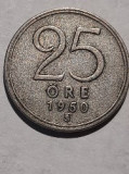 Moneda 25 &ouml;re 1950 argint Suedia, Europa