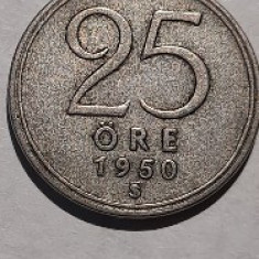 Moneda 25 öre 1950 argint Suedia