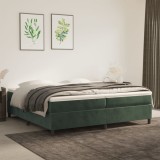 Cumpara ieftin Pat box spring cu saltea, verde &icirc;nchis, 200x200 cm, catifea